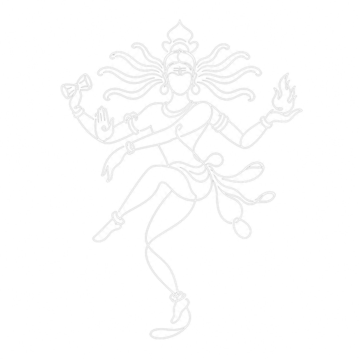 Line-art illustration of Nataraja, the cosmic dancer